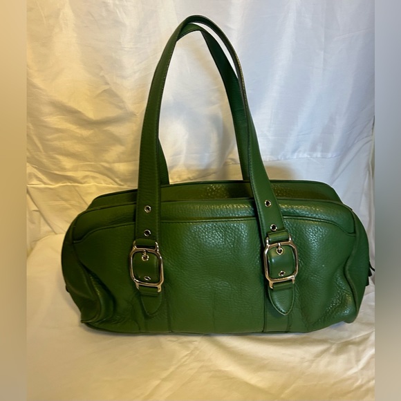 RARE COLE HAAN Village pebbled leather in kelly green. Oversized! 16 x 8 x 6. - Picture 3 of 10
